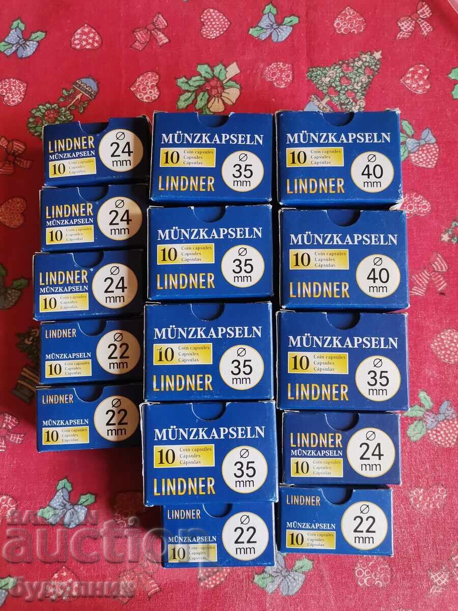 Доставка на 150 Броя Чисто нови капсули за монети различни размери. Пуск