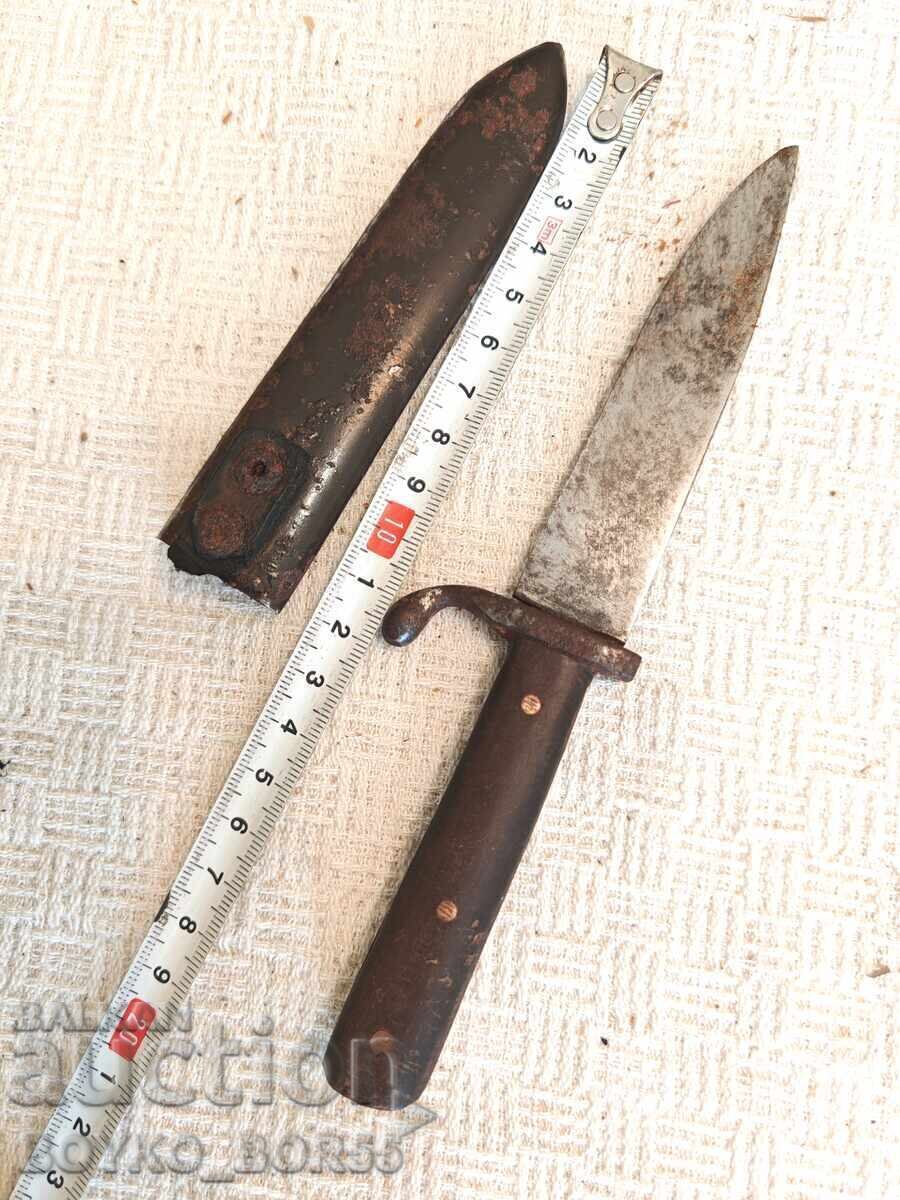 Аукцион Супер Рядък Оригинален Немски Боен Нож Щик WW II 21см Аукцион Супер Рядък Оригинален Немски Боен Нож Щик WW II 21см