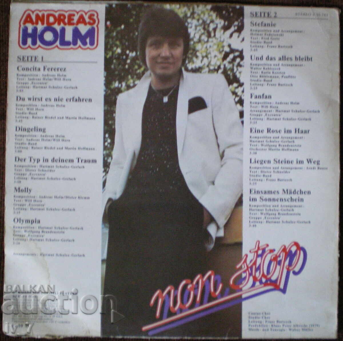 DISC DE GRAMOFON - ANDREAS HOLM cu preț € 1.50 | 2.93 BGN