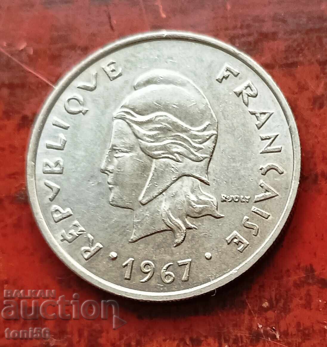 New Caledonia 20 Francs 1967 with price 4.00 BGN | € 2.05 New Caledonia 20 Francs 1967 with price 4.00 BGN | € 2.05