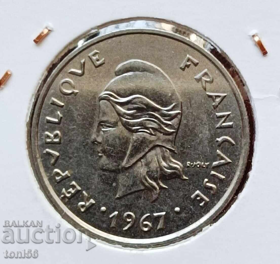 New Caledonia 10 Francs 1967 with price 4.00 BGN | € 2.05