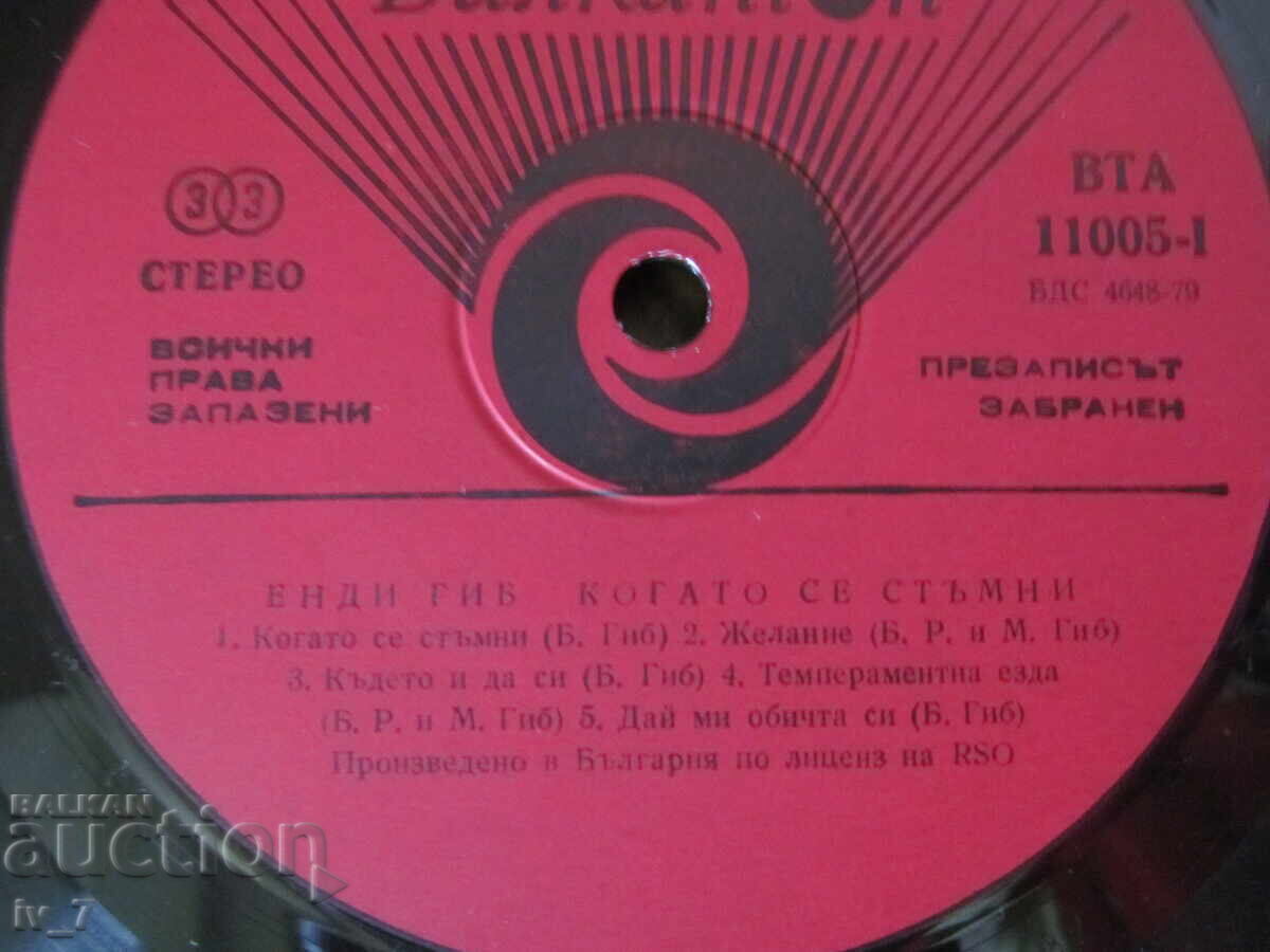 Livrarea PLĂCI DE GRAMOFON - ANDY GIBB, format mare