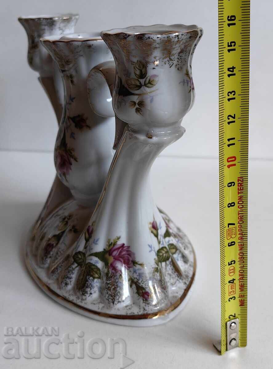 ΤΡΙΠΛΟΣ ΠΟΡΣΕΛΑΝΙΝΟΣ ΚΗΡΟΠΗΓΙΟΣ ΜΕ ΣΗΜΑΝΣΗ, ΣΕ ΚΑΛΗ ΚΑΤΑΣΤΑΣΗ - 5