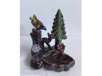 VECHE COMPZIȚIE CERAMICĂ FIGURĂ GĂINĂ CĂPRIOARĂ