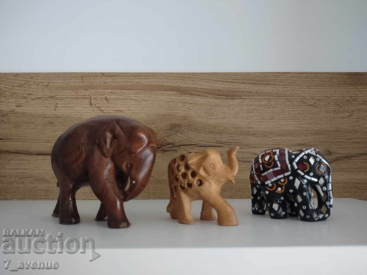 Delivery of Elephant decoration, elephants, 3 pieces, noble wood Delivery of Elephant decoration, elephants, 3 pieces, noble wood