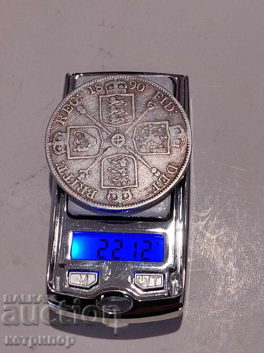 4 shillings / double florin / Great Britain 1890 silver