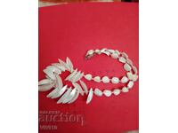 Antique necklace of natural stones, mother-of-pearl