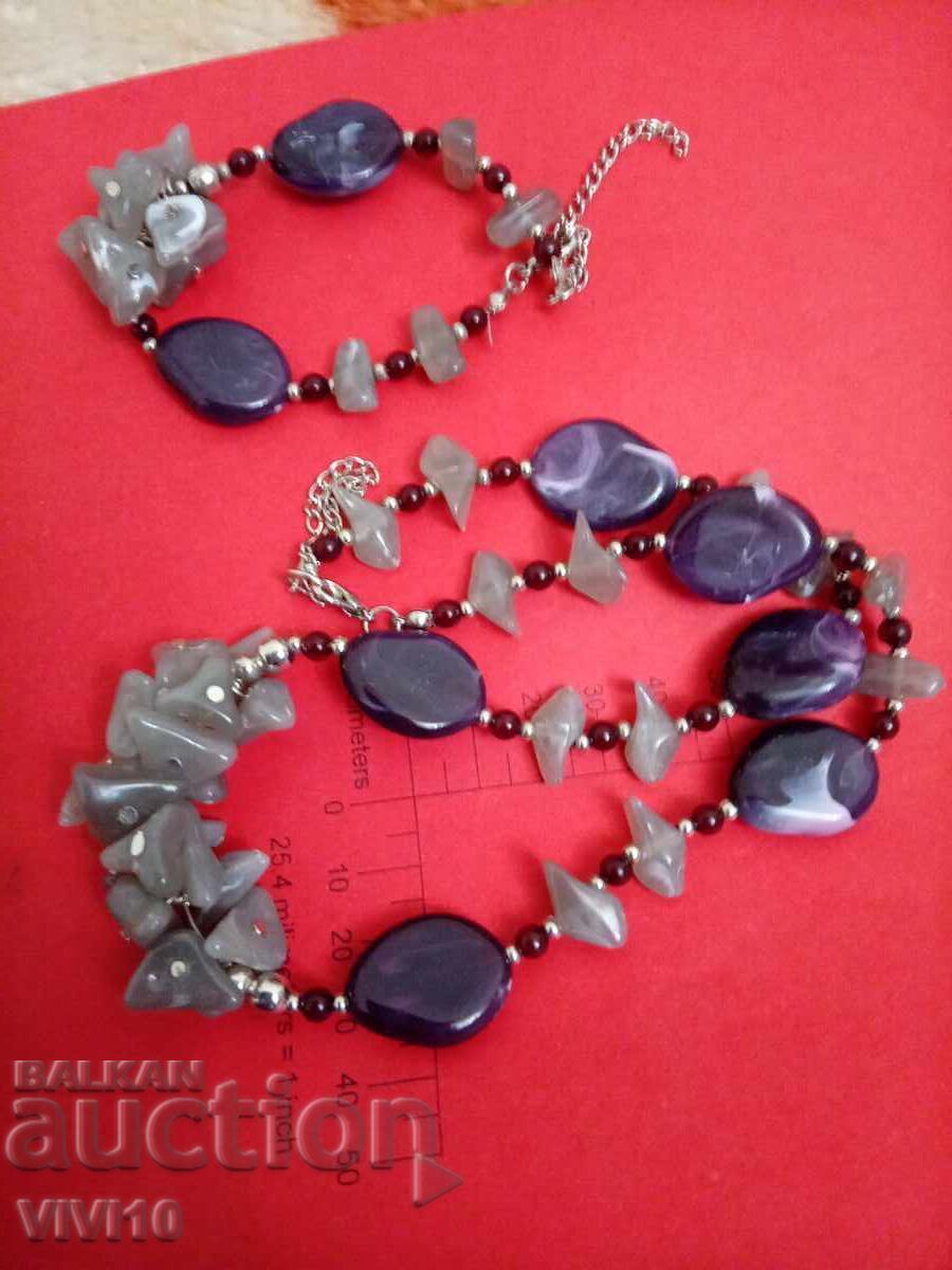 Colier vechi cu brățară ametist