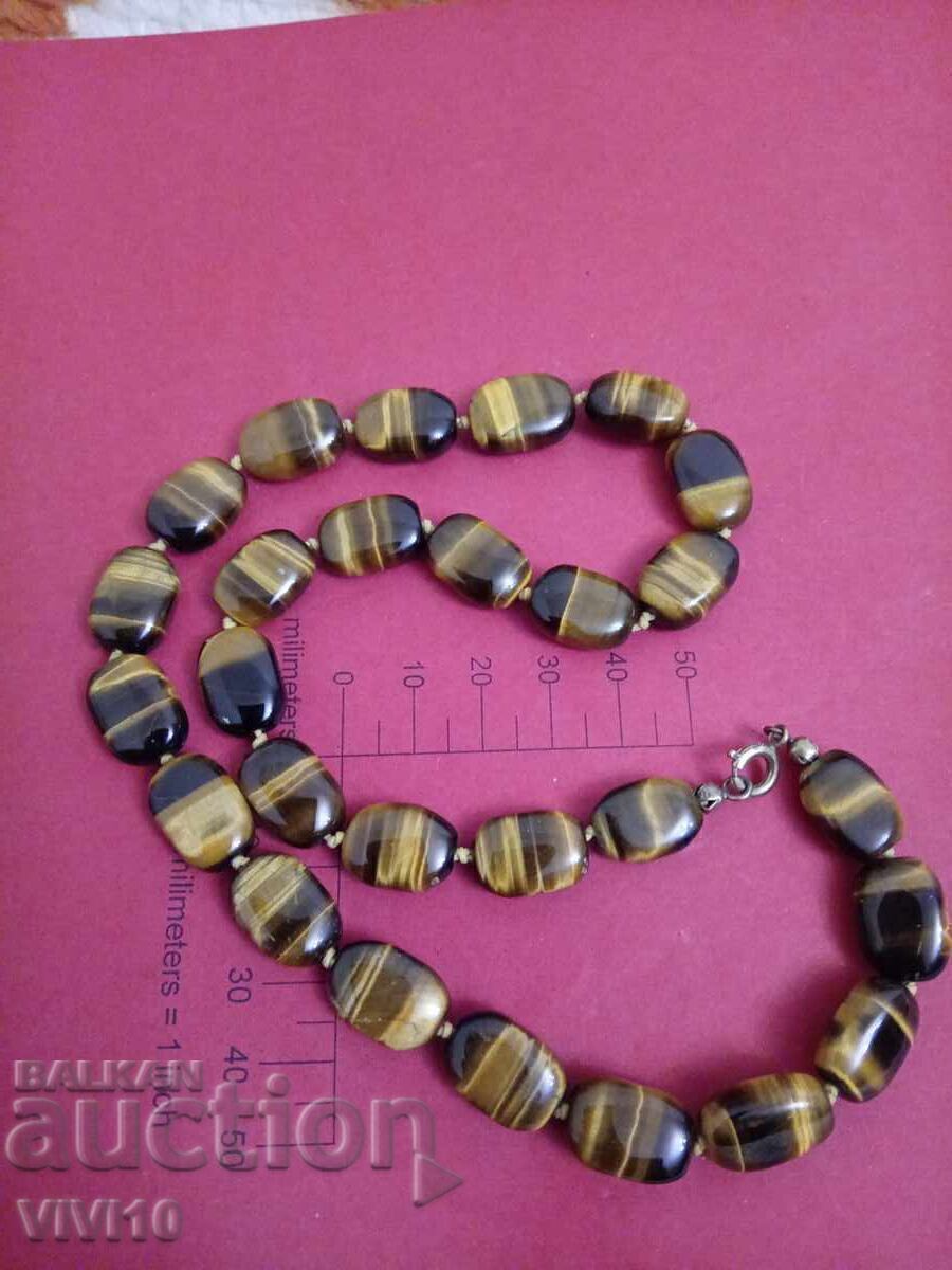 Antique necklace, tiger's eye