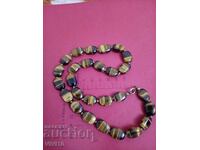 Antique necklace, tiger's eye