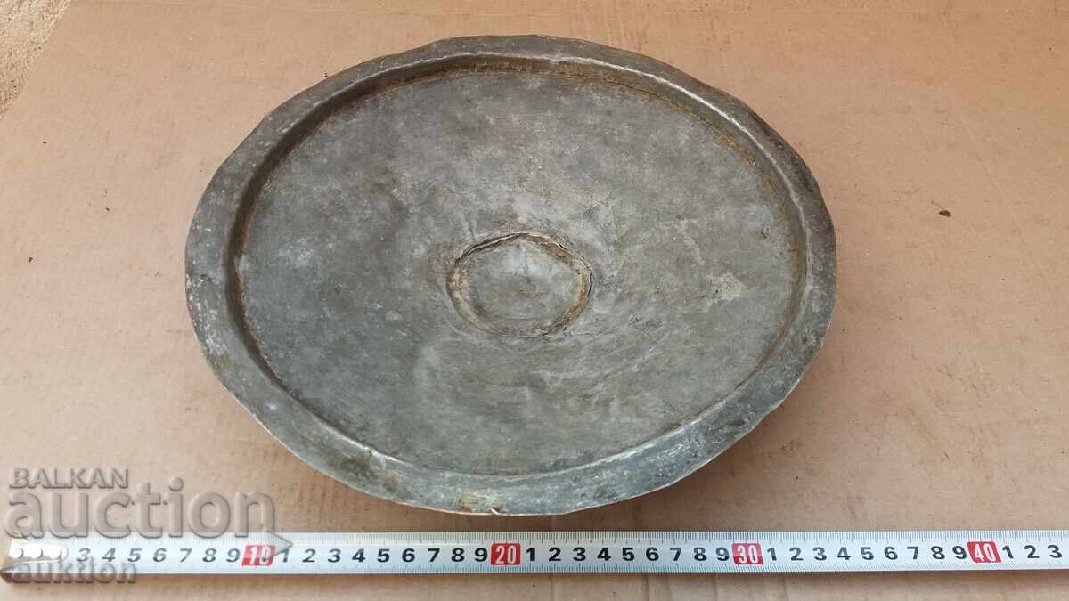 Σφυρήλατο χάλκινο αναγεννησιακό κύπελλο, πιάτο, σαχνί