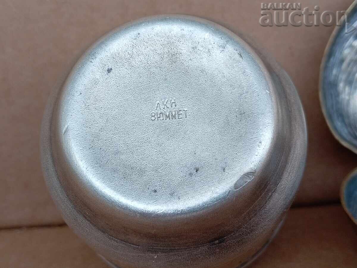 LCN 8 YMMET Rusia anilor '70 pahare de alcool și scoică de bronz - 5