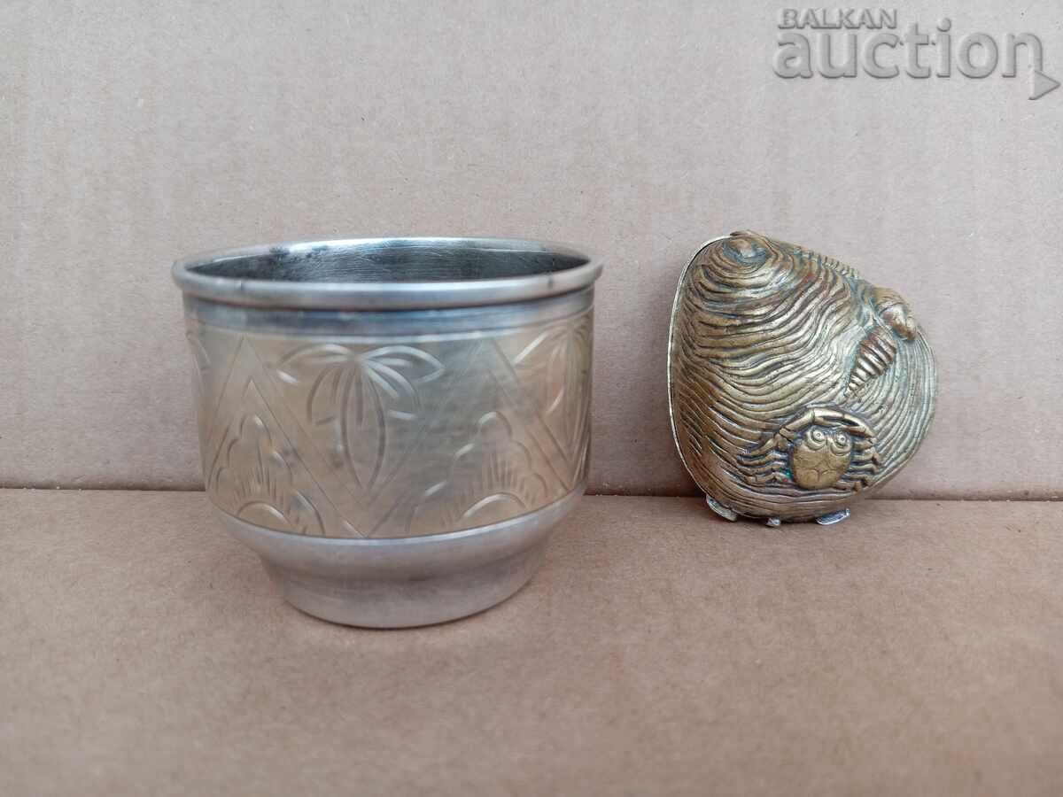 LCN 8 YMMET Rusia anilor '70 pahare de alcool și scoică de bronz