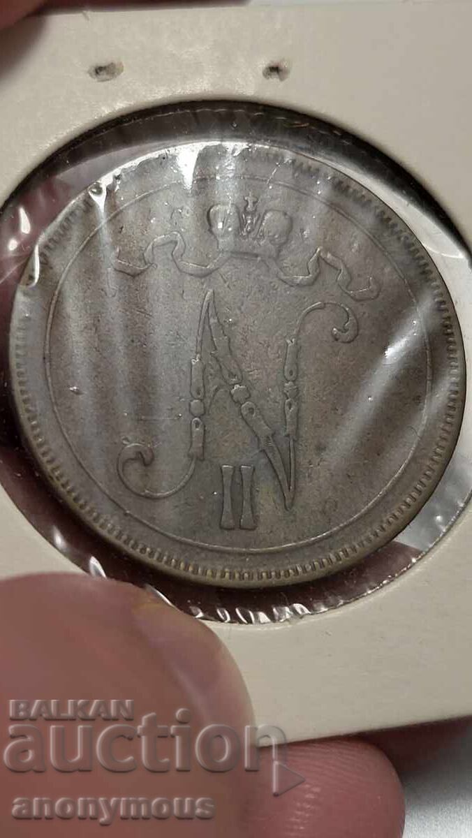 Ρωσία, Φινλανδία 10 πένι, πένια 1895 Νικόλαος Β' με τιμή 35.00 BGN | € 17.90