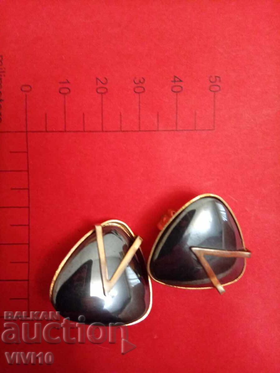 Cercei vechi cu pietre, hematit