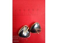 Αντίκες σκουλαρίκια με πέτρες, αιματίτης