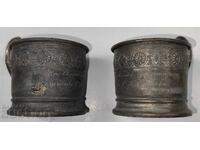 1922 TWO GIFT INSCRIPTION COASTERS WITHOUT GLASS