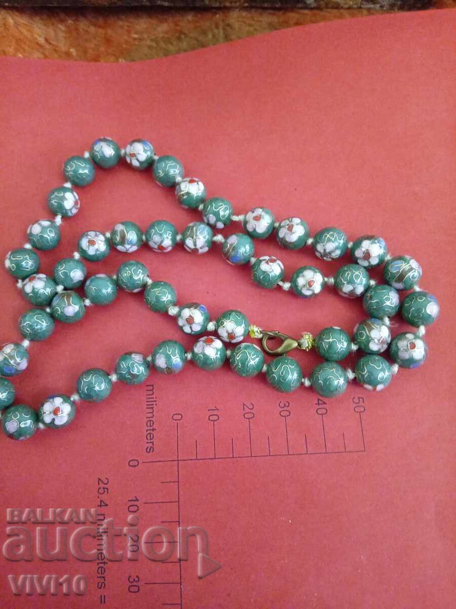 Antique enameled necklace, cloisonné