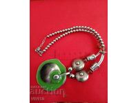 Antique necklace with enamel and mother-of-pearl