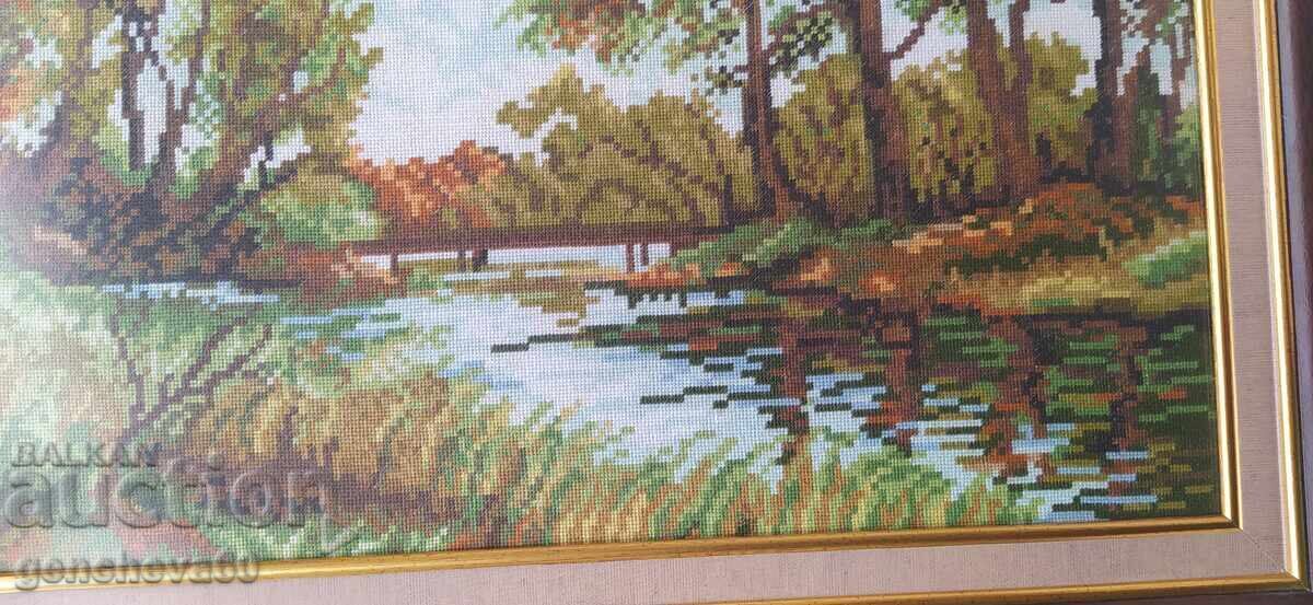 Frumos goblen cu peisaj „Lângă râu" cu preț 150.00 BGN | € 76.69