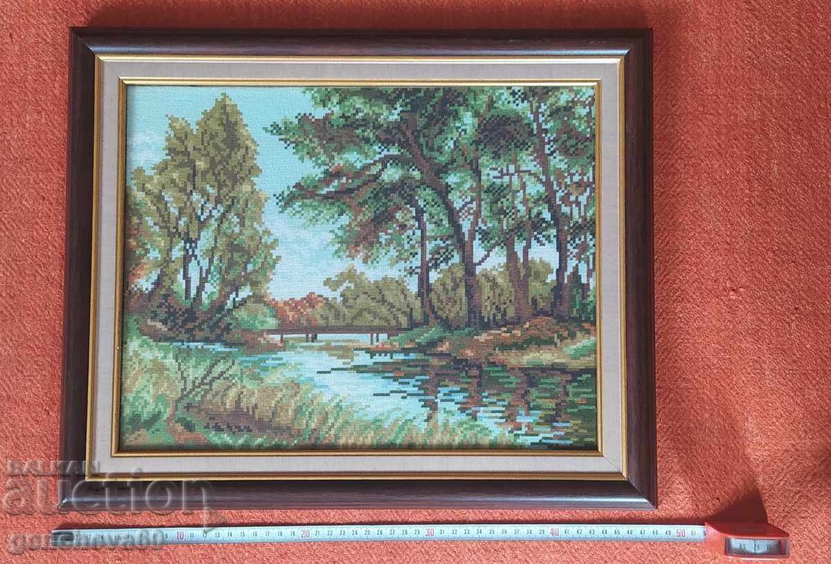Livrarea Frumos goblen cu peisaj „Lângă râu"