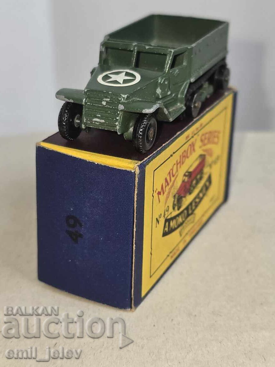 Licitație Matchbox Lesney No49A Army Half Truck Personnel Carrier 1958 Licitație Matchbox Lesney No49A Army Half Truck Personnel Carrier 1958