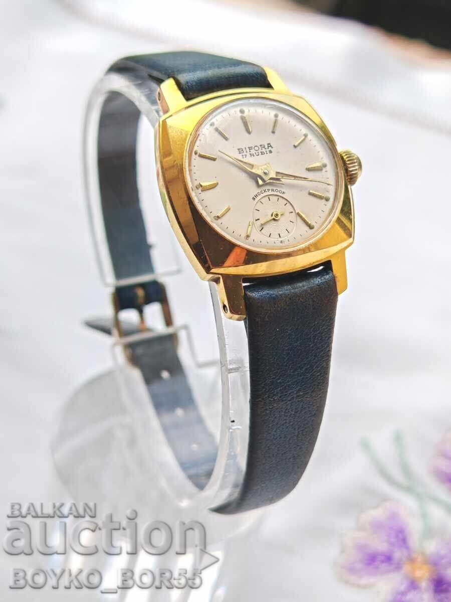 Swiss Ladies' Mechanical Gold-Plated Watch BIFORA 20 mk with price 119.00 BGN | € 60.84 Swiss Ladies' Mechanical Gold-Plated Watch BIFORA 20 mk with price 119.00 BGN | € 60.84