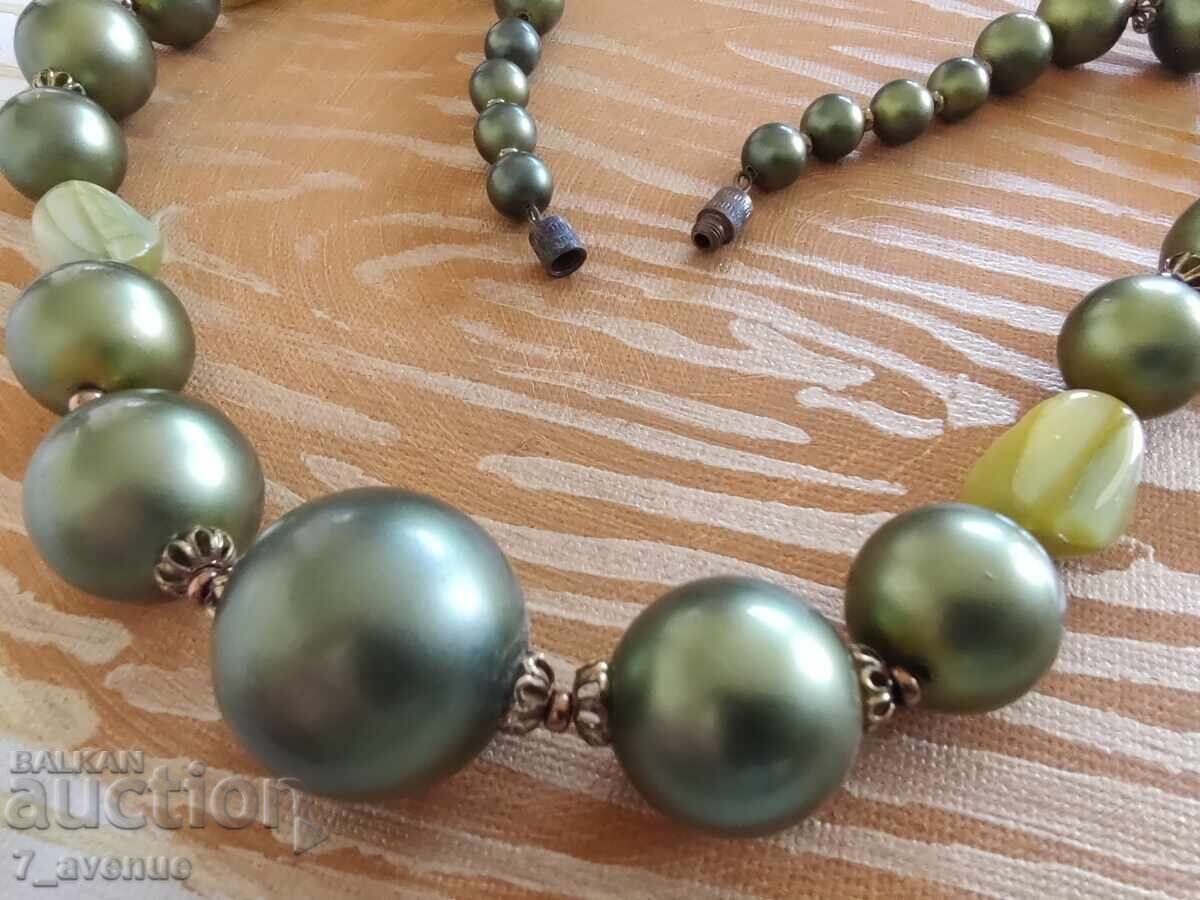 Necklace, splendor and beauty, in silky green 23.04.25 - 5