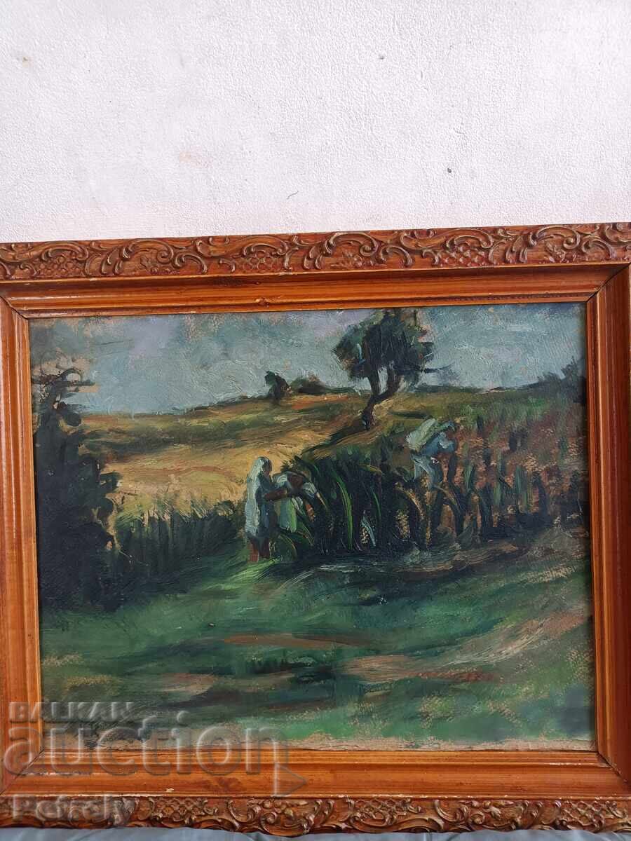 Стара маслена картина с цена 300.00 лв. | € 153.39 Стара маслена картина с цена 300.00 лв. | € 153.39