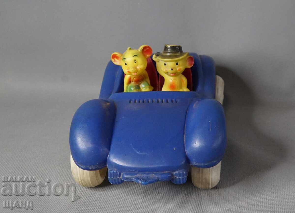 Old Bulgarian plastic toy buggy car with mice with price 35.00 BGN | € 17.90