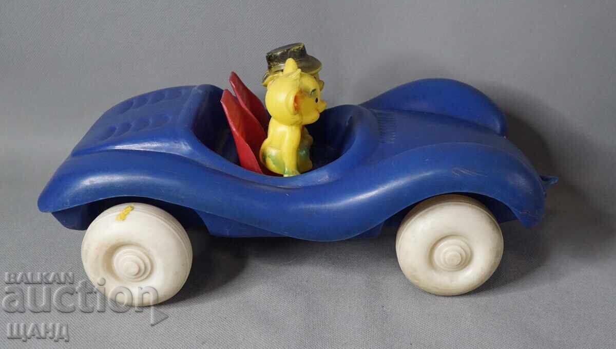 Auction  Old Bulgarian plastic toy buggy car with mice