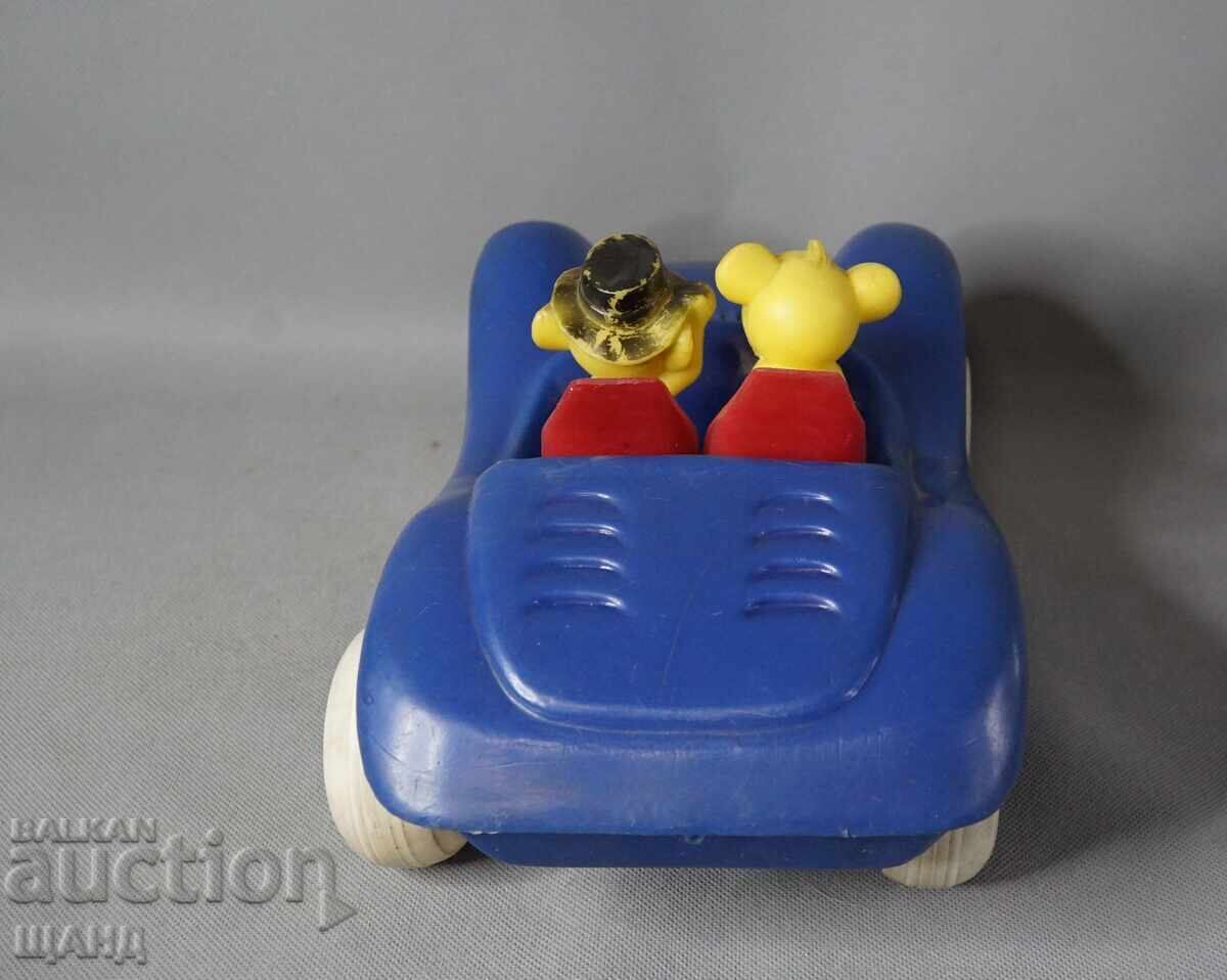 Delivery of Old Bulgarian plastic toy buggy car with mice