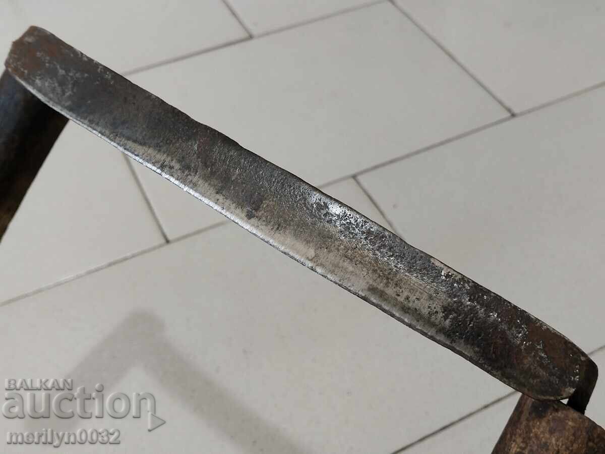 Стар кован рукан инструмент ковано желязо ренде дървения - 7