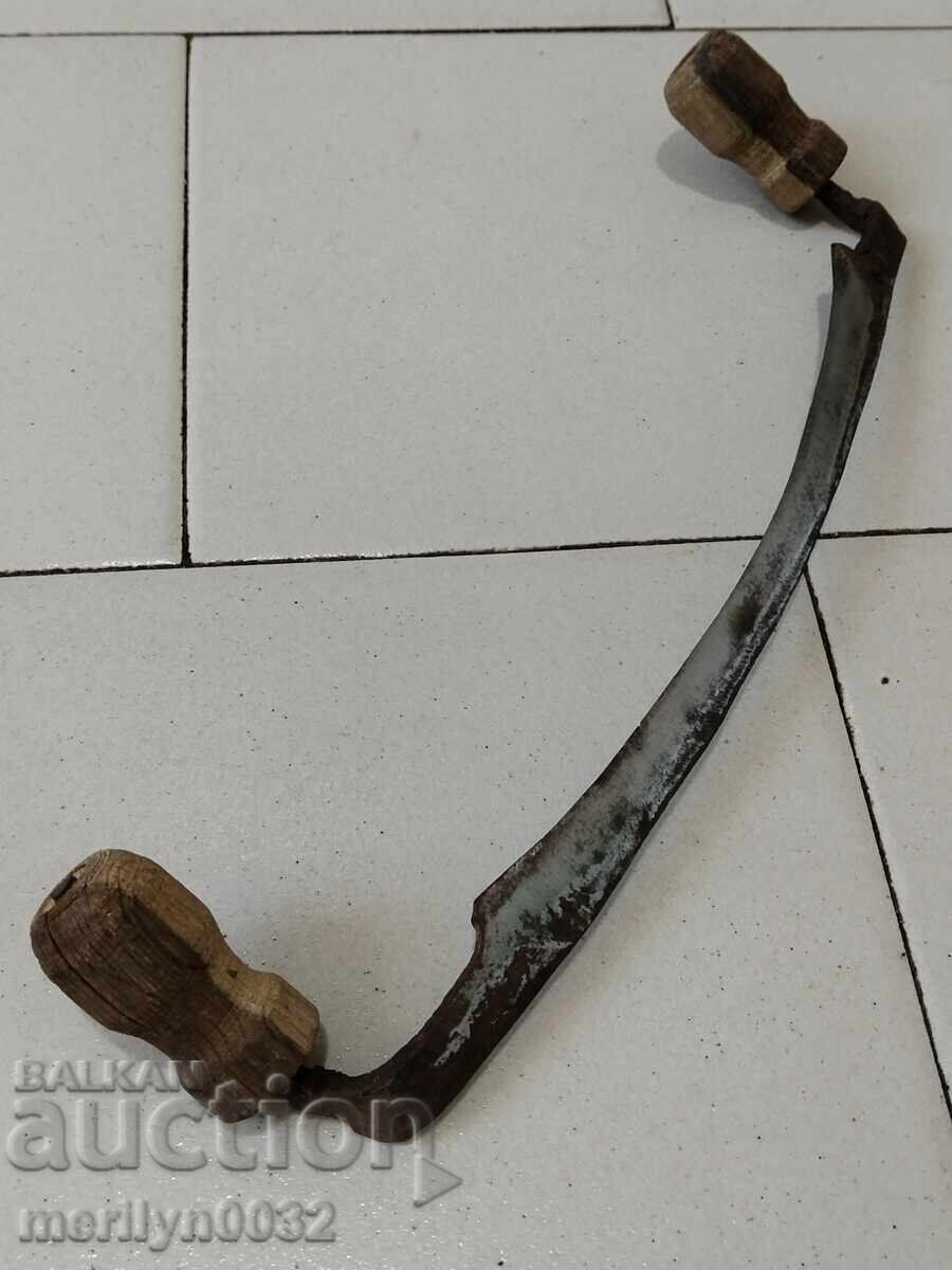 Auction  Old forged hand tool wrought iron planer wooden