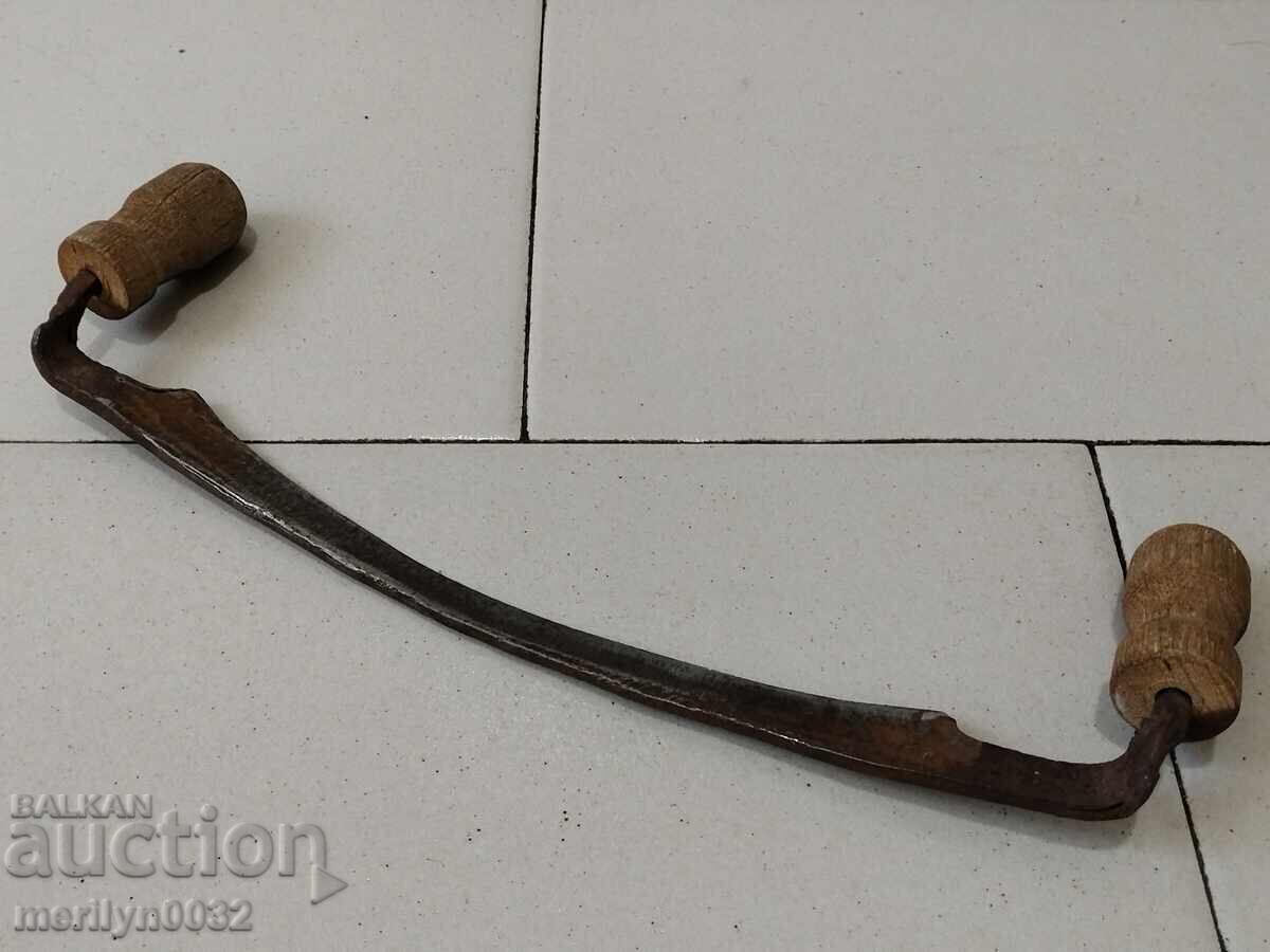 Old forged hand tool wrought iron planer wooden - 7