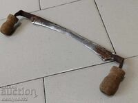 Vechi instrument de mână forjat, din fier forjat, din lemn