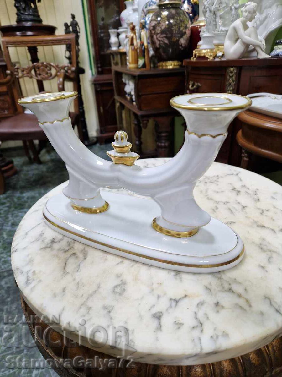 Delivery of Antique German porcelain candlestick trio