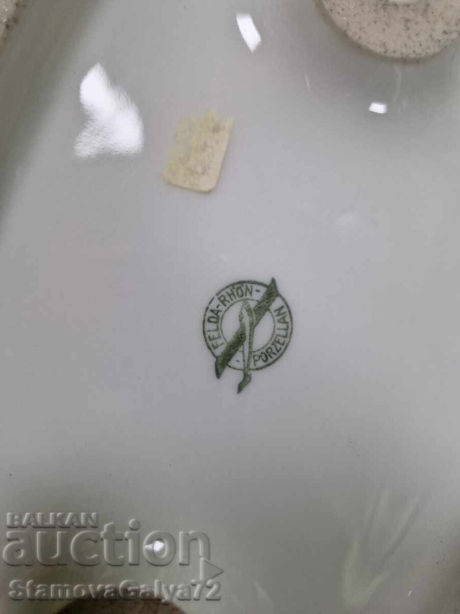 Antique German porcelain candlestick trio - 7