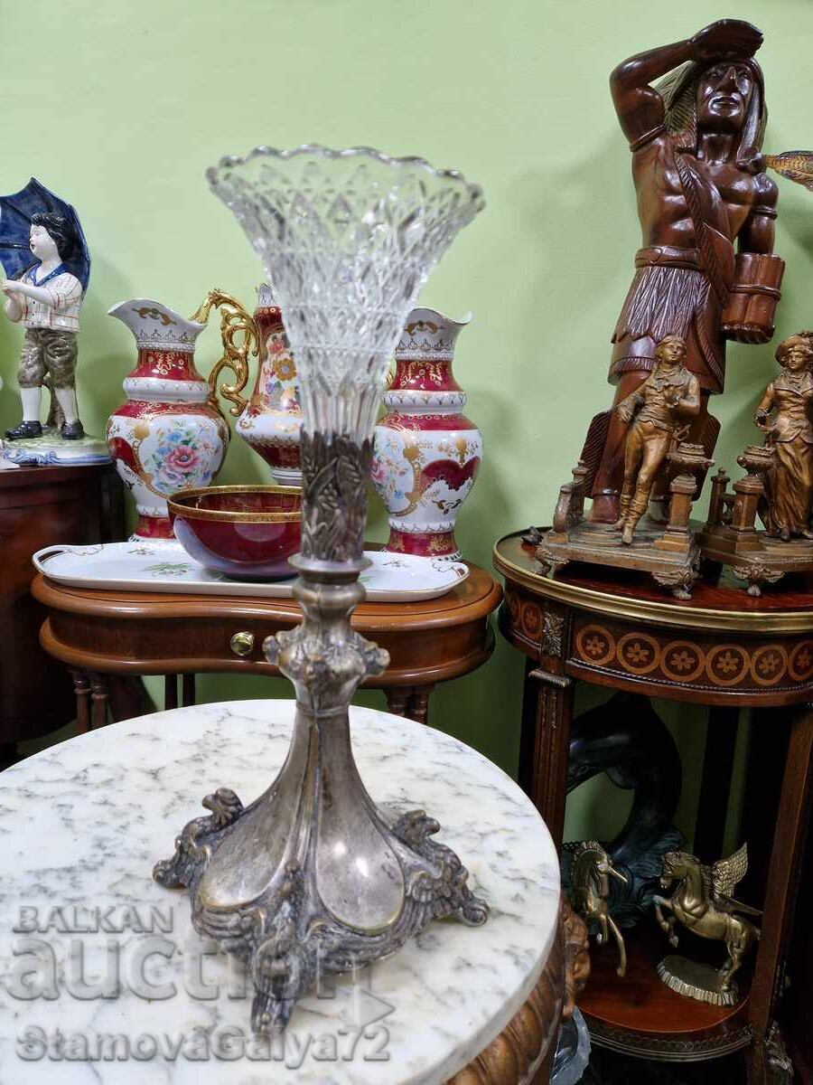 Παράδοση Αντίκα γαλλικό ψηλό ποτήρι μπολ ART Nouveau