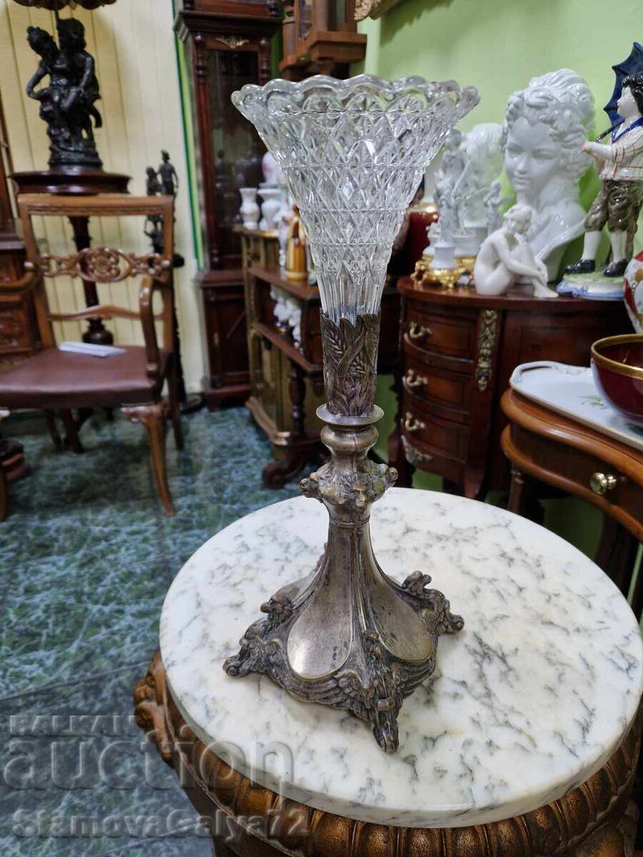 Αντίκα γαλλικό ψηλό ποτήρι μπολ ART Nouveau - 5