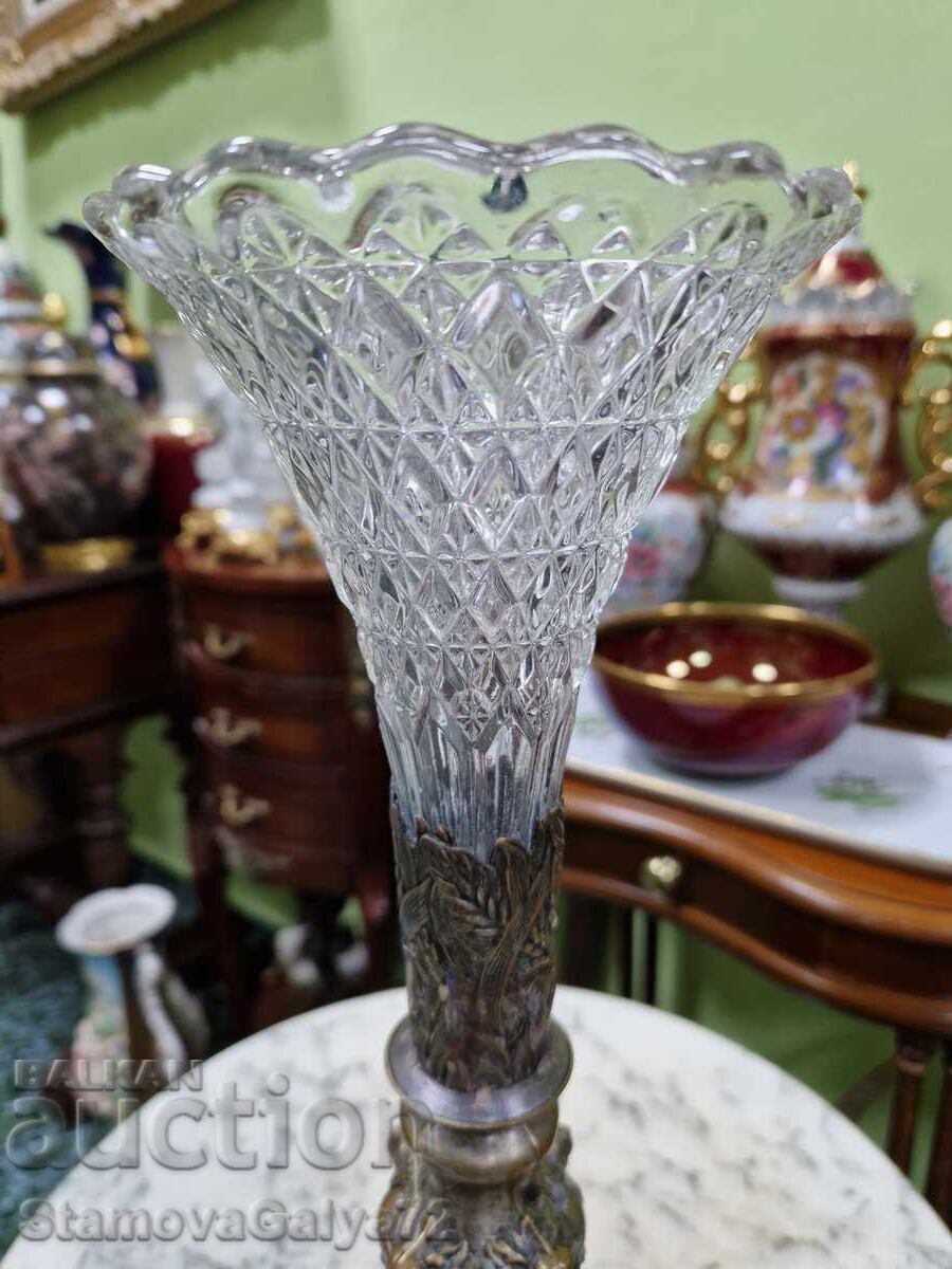 Αντίκα γαλλικό ψηλό ποτήρι μπολ ART Nouveau - 6