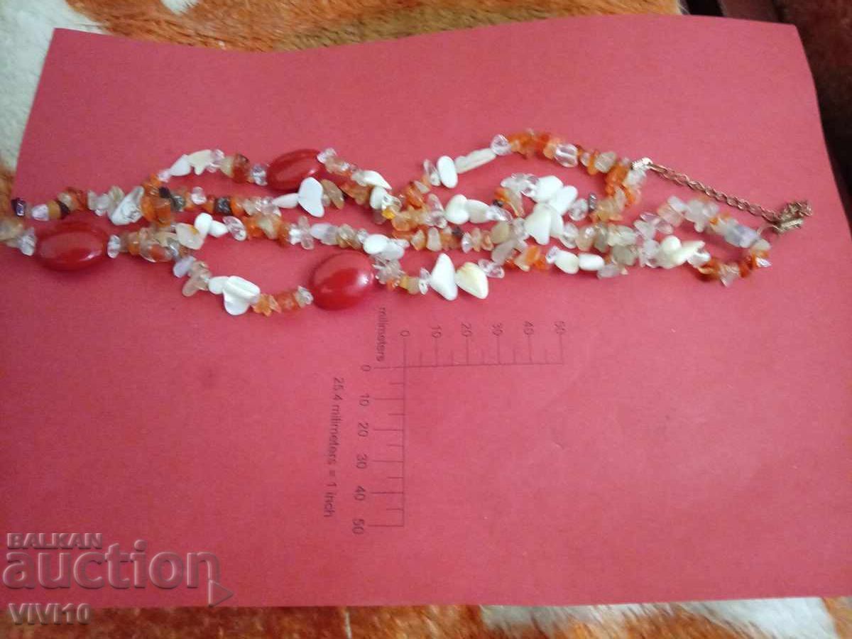 Antique necklace with natural stones and mother-of-pearl Antique necklace with natural stones and mother-of-pearl