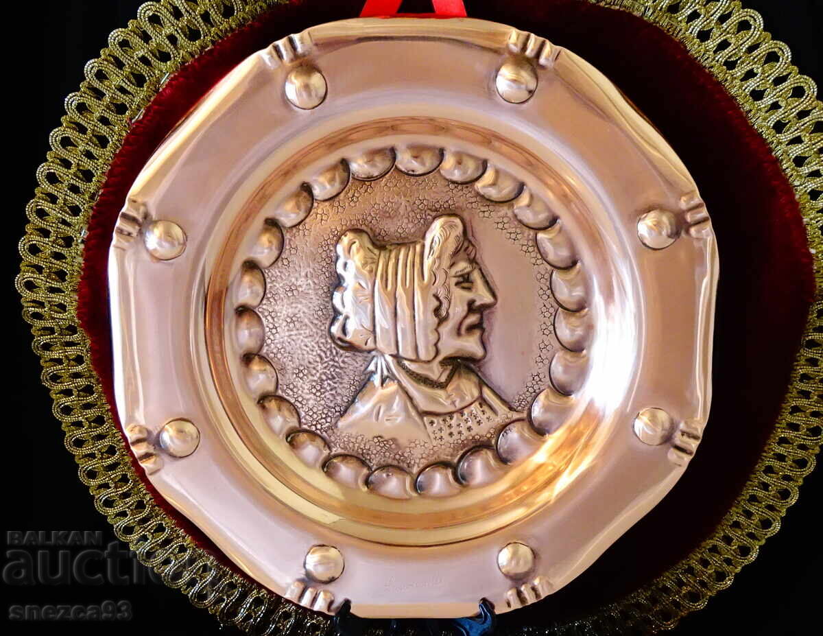 Χάλκινο πιάτο, χάλκινο πάνελ, πορτρέτο Lanouaille