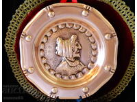 Copper plate, copper panel, portrait of Lanouaille