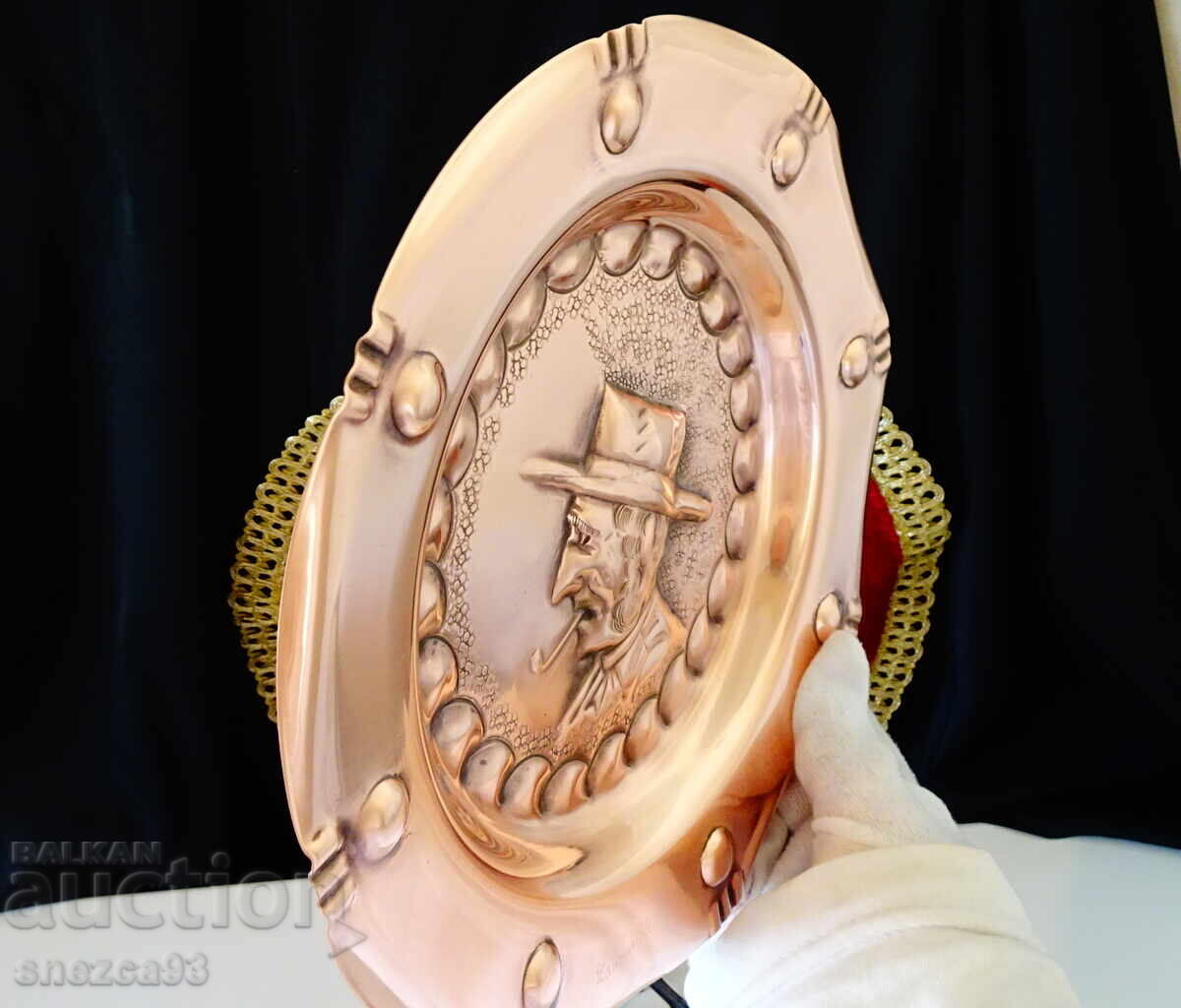 Auction  Copper panel, portrait, copper plate Lanouaille