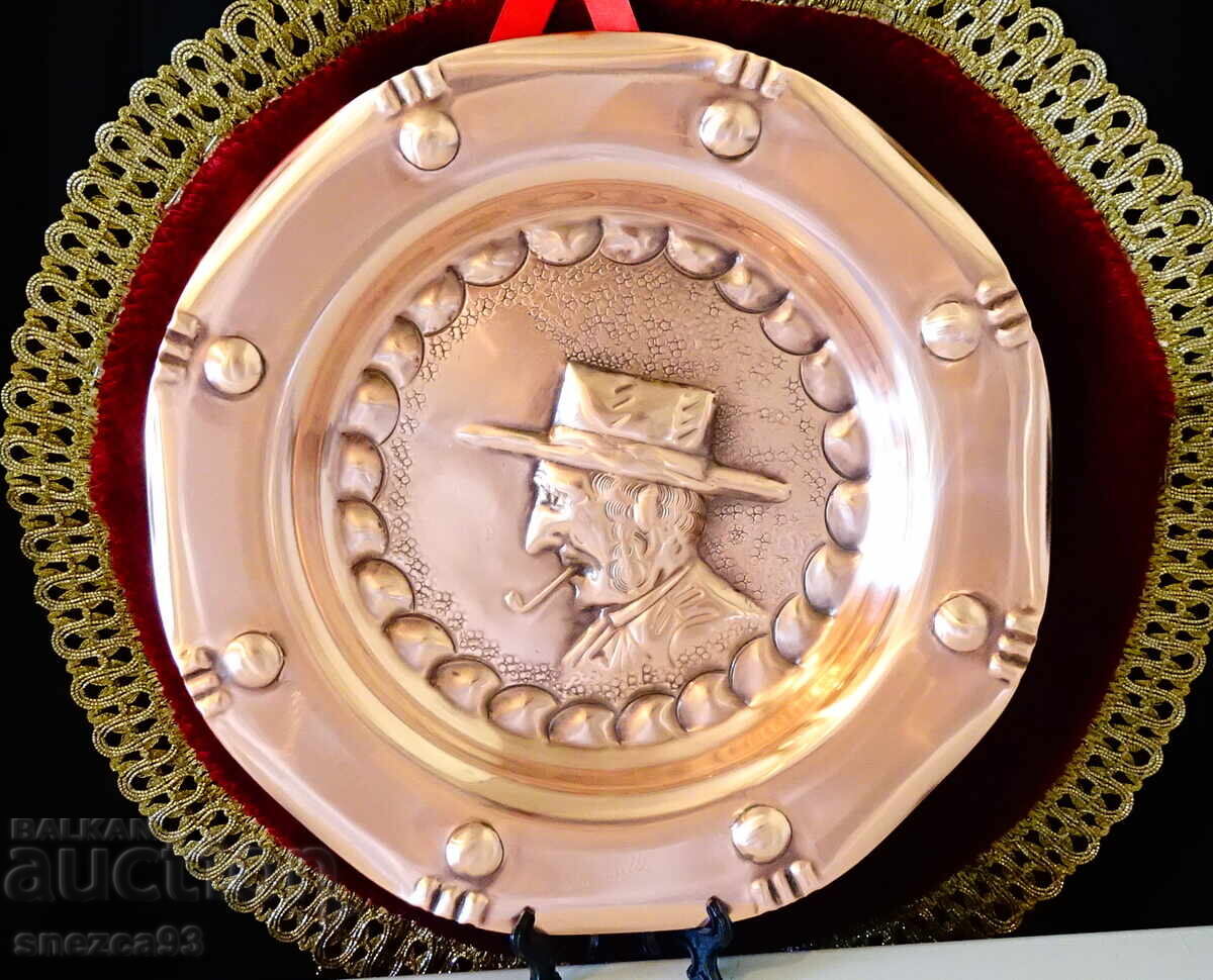 Copper panel, portrait, copper plate Lanouaille