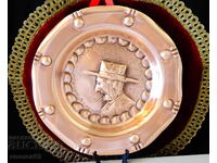 Panou de cupru, portret, farfurie de cupru Lanouaille