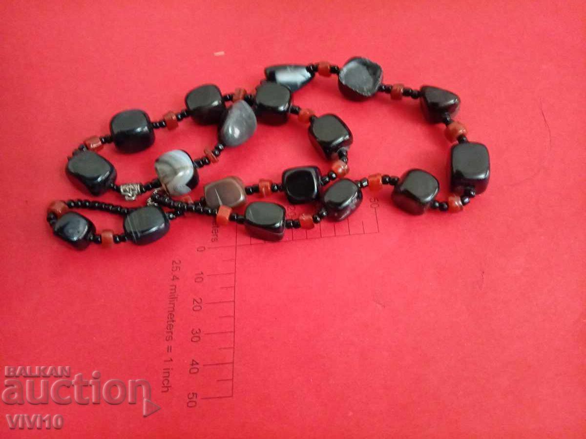 Antique necklace with natural stones, agate with price 50.00 BGN | € 25.56