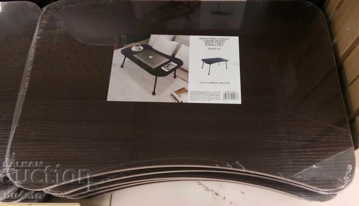 Сгъваема дървена MDF масичка с 4 крачета и дръжка 59 х 39 х - 6