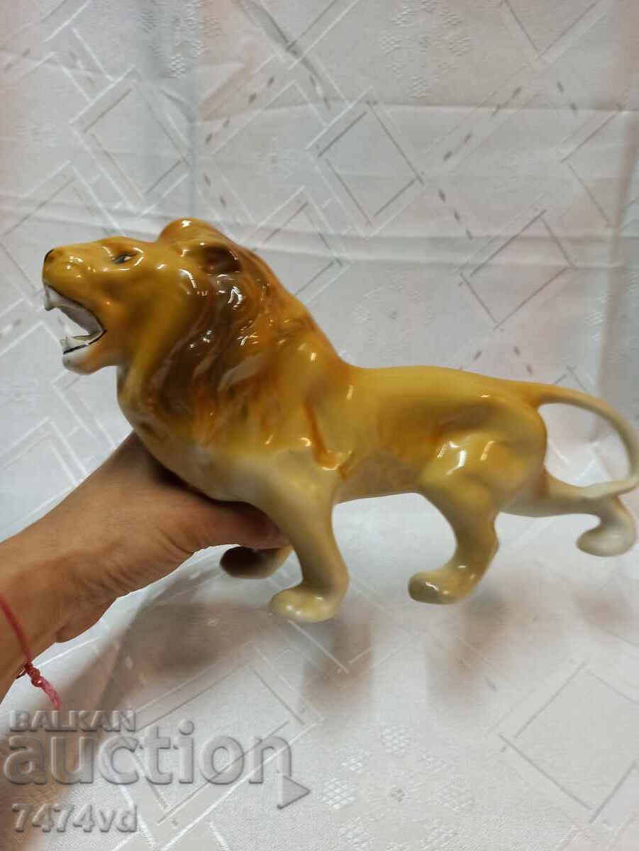 Румънска голяма порцеланова пластика на лъв - 6 Румънска голяма порцеланова пластика на лъв - 6